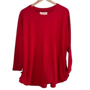 Red Ruffled Sleeve Top
